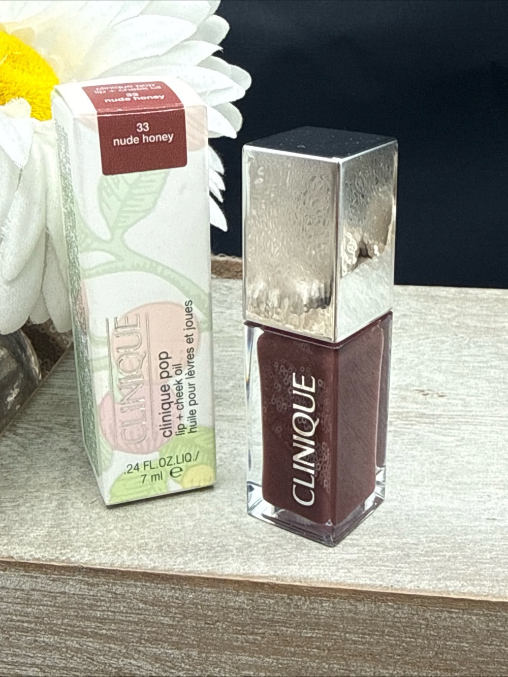 Clinique Pop Lip & Cheek Oil (33 Nude Honey) New